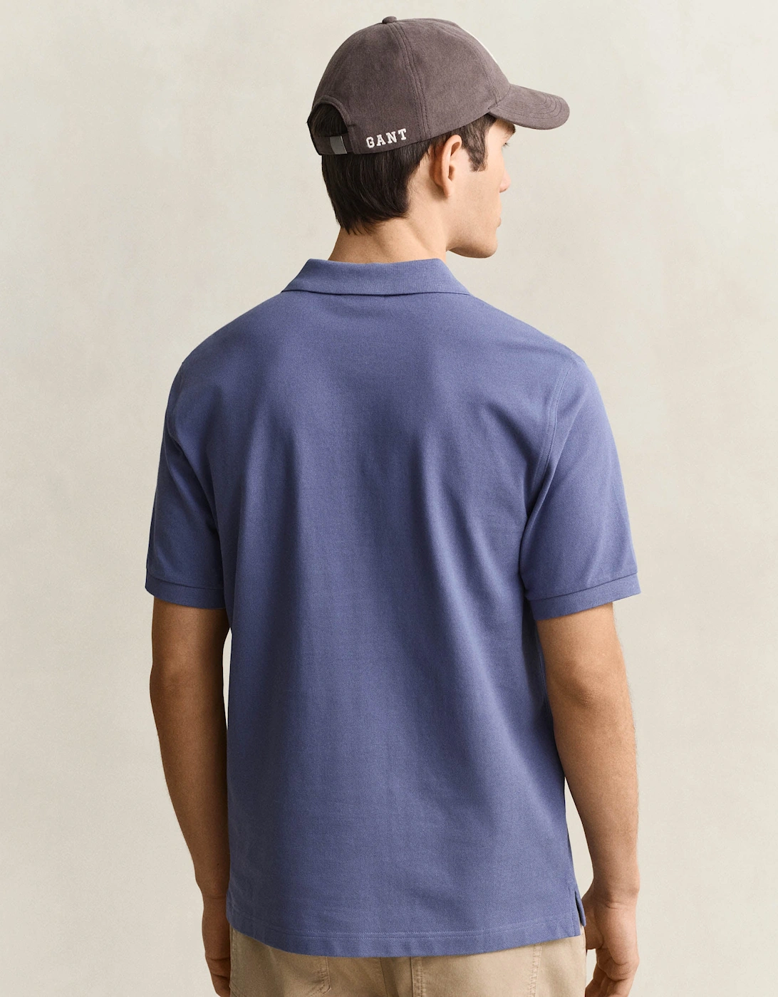 GANT Mens Regular Fit Short Sleeve Shield Logo Pique Polo - 476 Blue Horizon