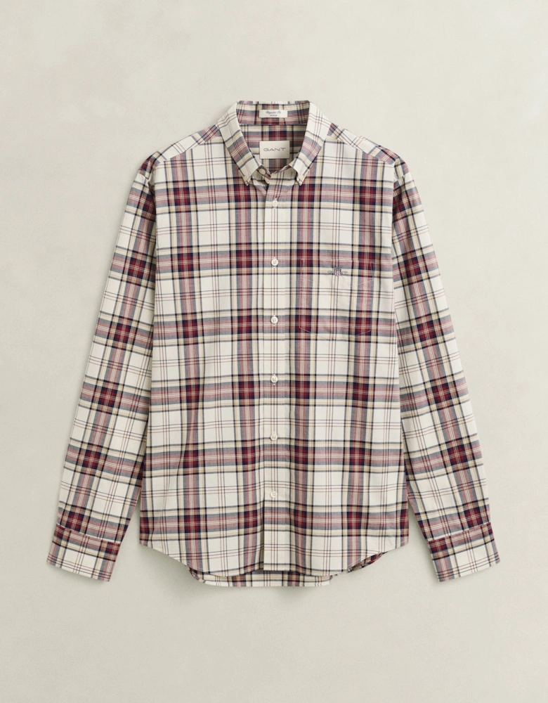 GANT Mens Regular Fit Poplin Check Shirt - 676 Deep Grape Wine