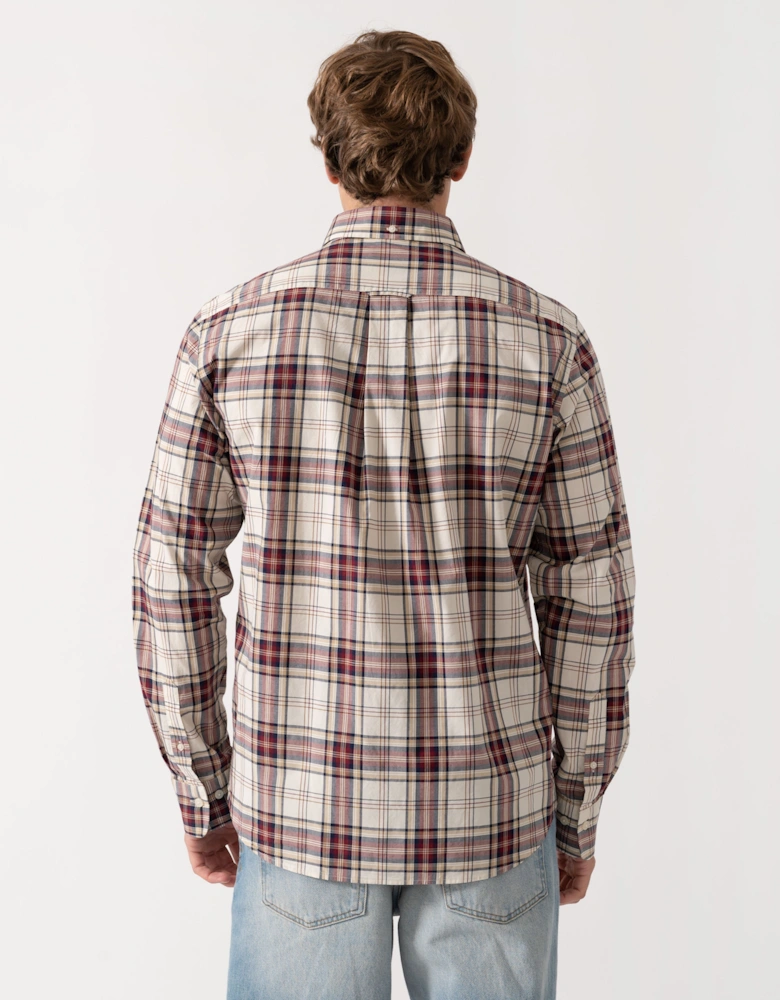 GANT Mens Regular Fit Poplin Check Shirt - 676 Deep Grape Wine