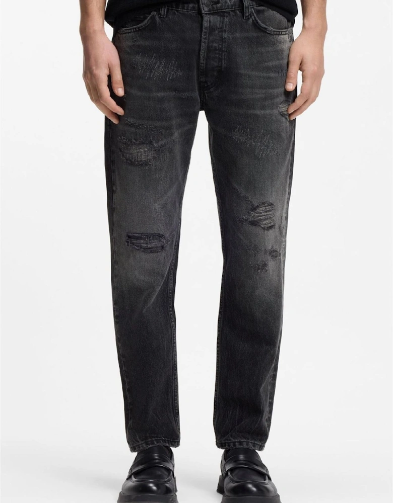 Distressed Tapered Fit Jeans