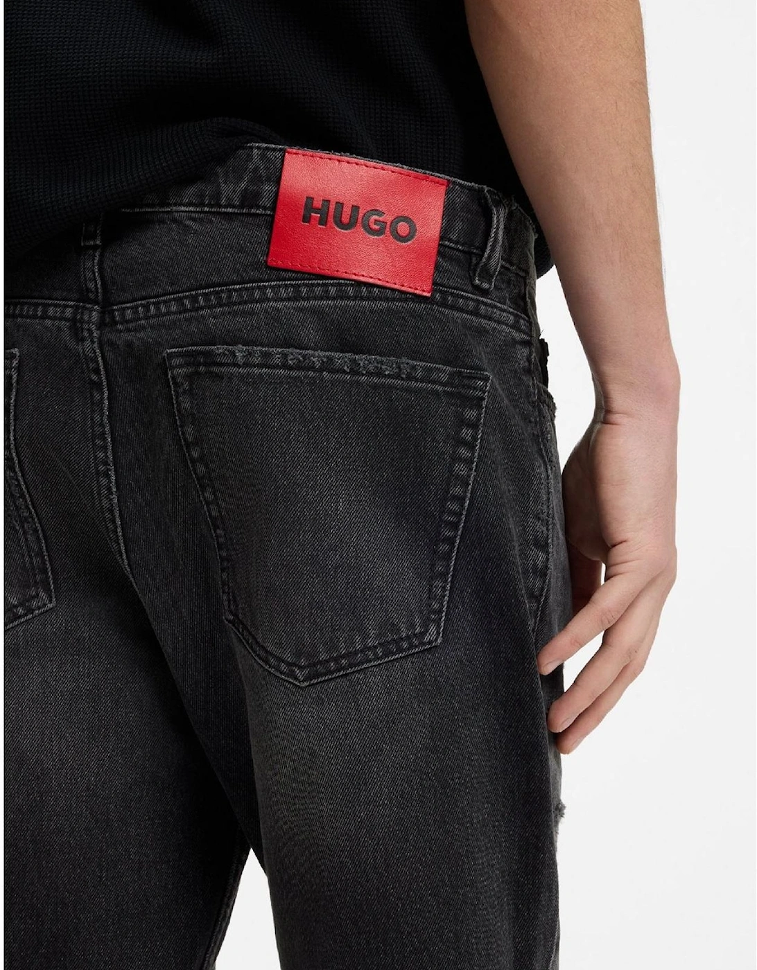 Distressed Tapered Fit Jeans