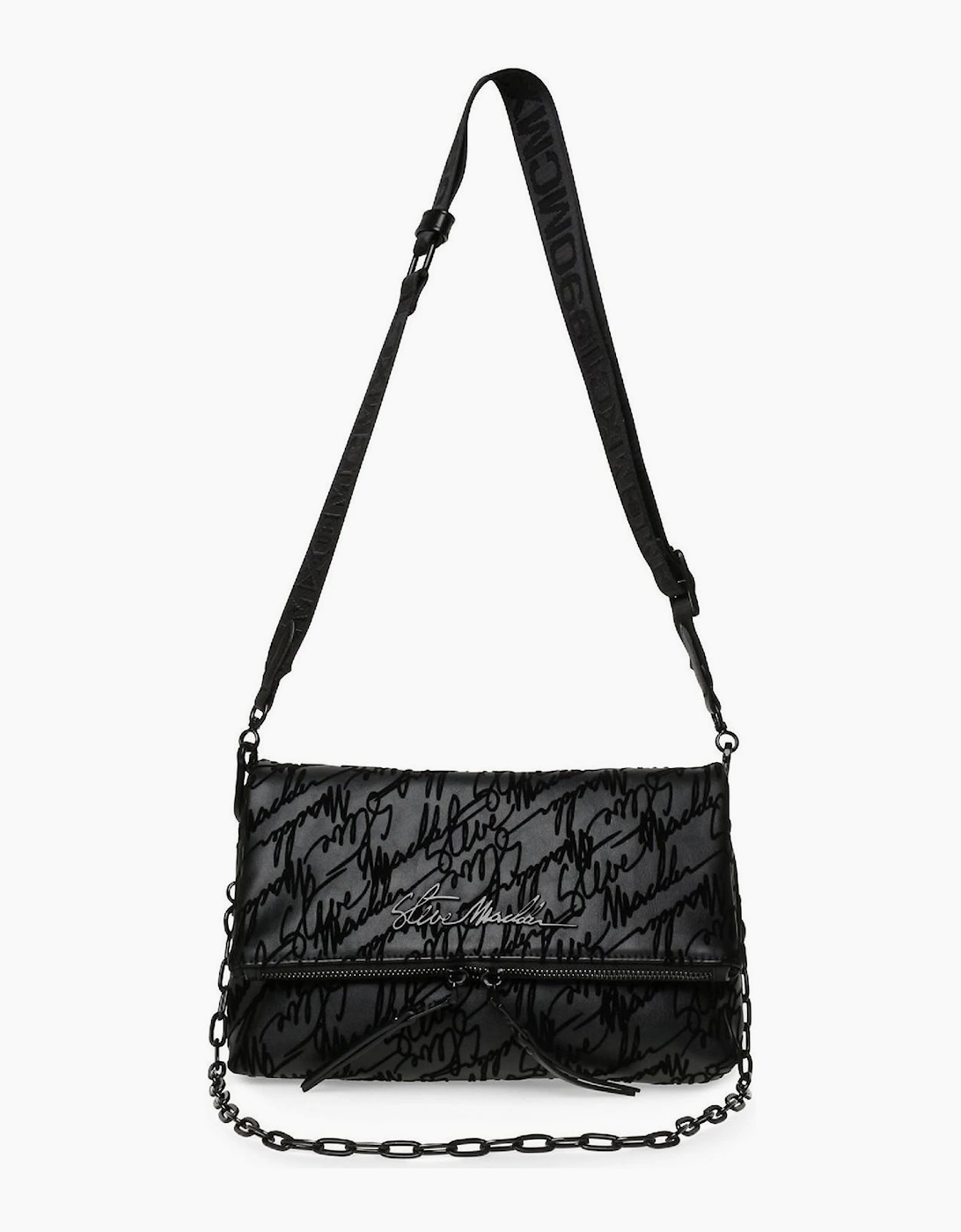 Steve Madden Steve Madden Women's Rectangle Shape Cross Body Bag with Chain - Black