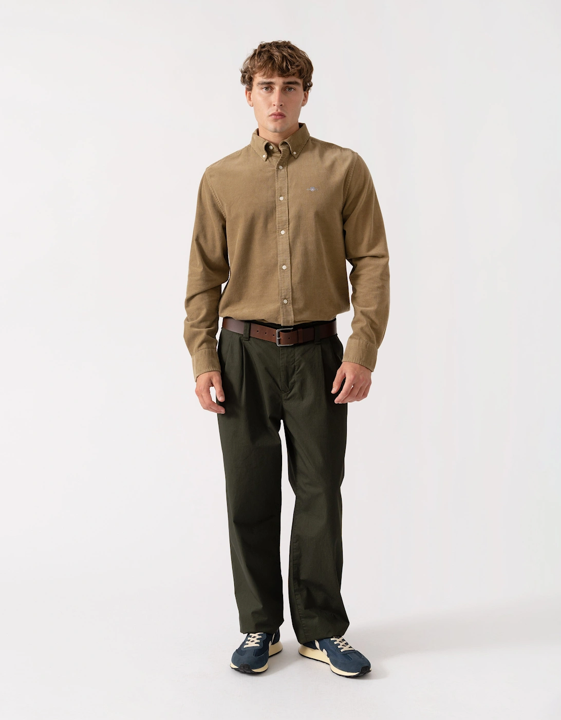 GANT Mens Regular Fit Corduroy Shirt - 264 Light Taupe