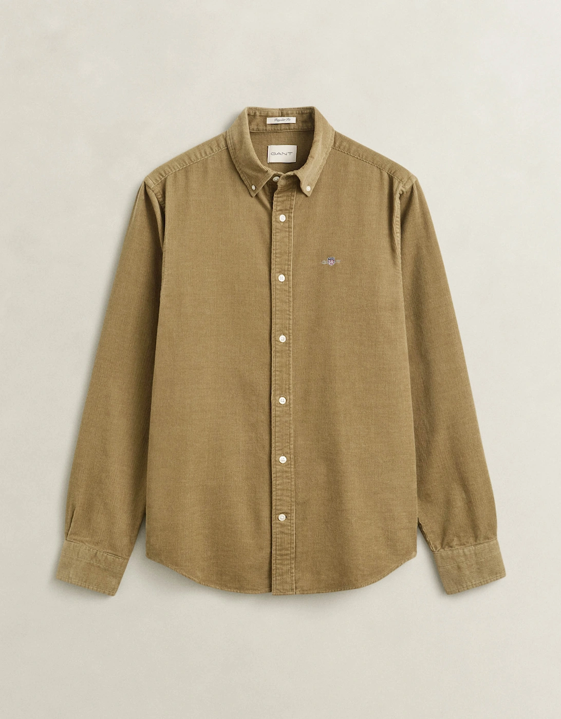 GANT Mens Regular Fit Corduroy Shirt - 264 Light Taupe
