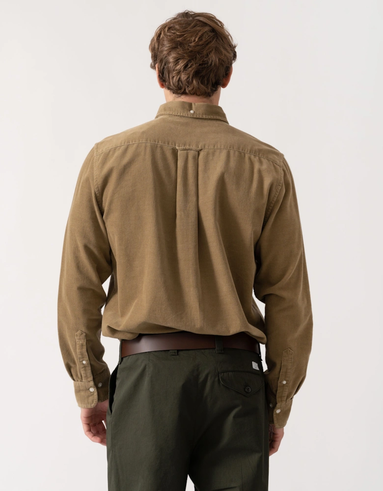 GANT Mens Regular Fit Corduroy Shirt - 264 Light Taupe