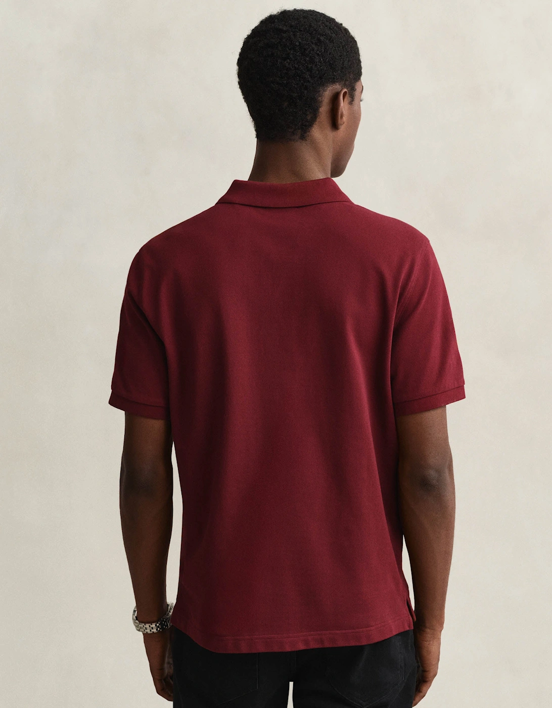 GANT Mens Regular Fit Short Sleeve Shield Logo Pique Polo - 676 Deep Grape Wine