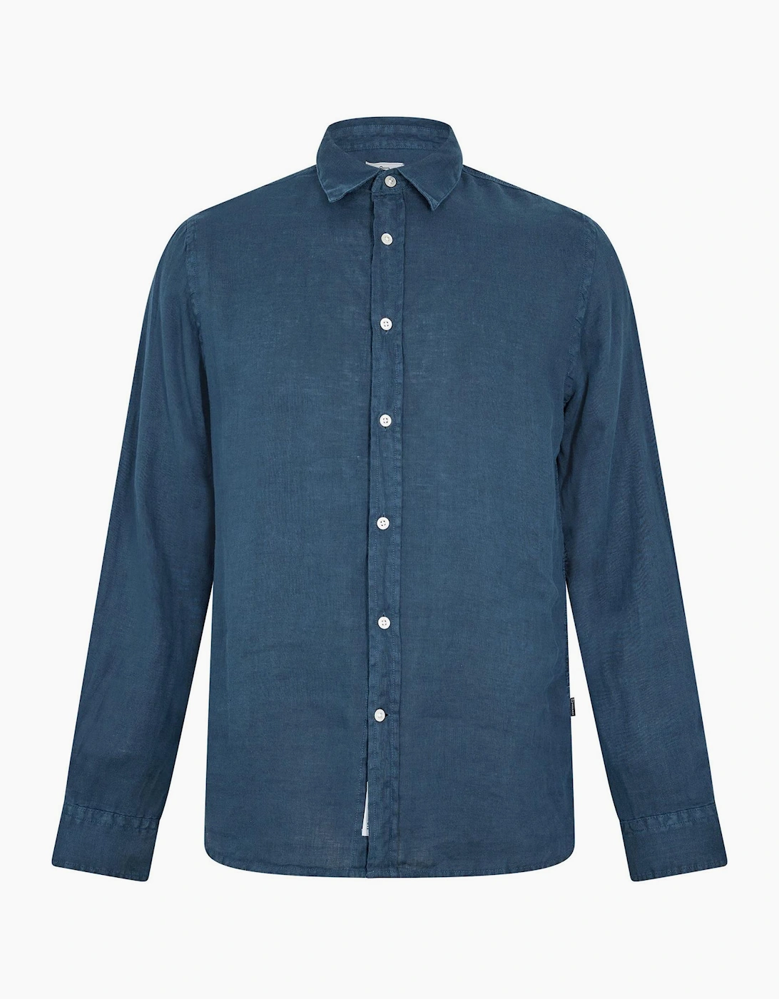 Wool Linen Collared Neck Long Sleeve Shirt