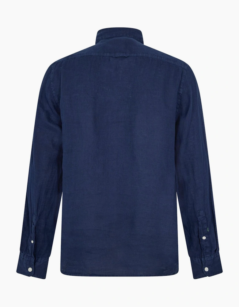 Wool Linen Collared Neck Long Sleeve Shirt