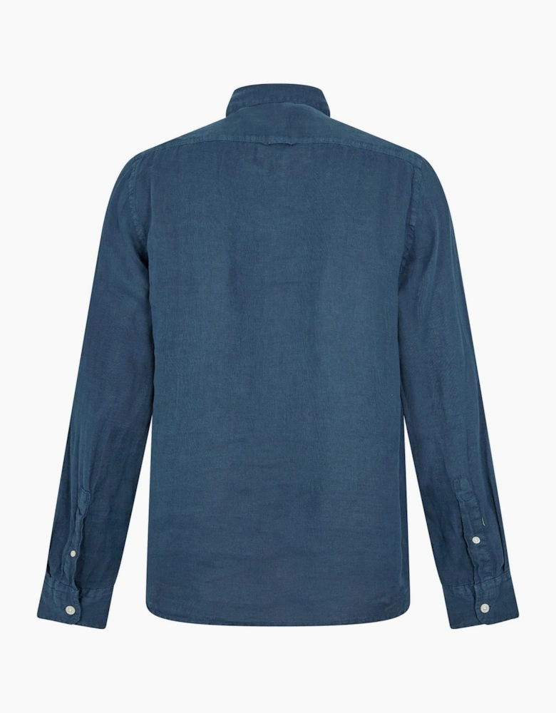 Wool Linen Collared Neck Long Sleeve Shirt