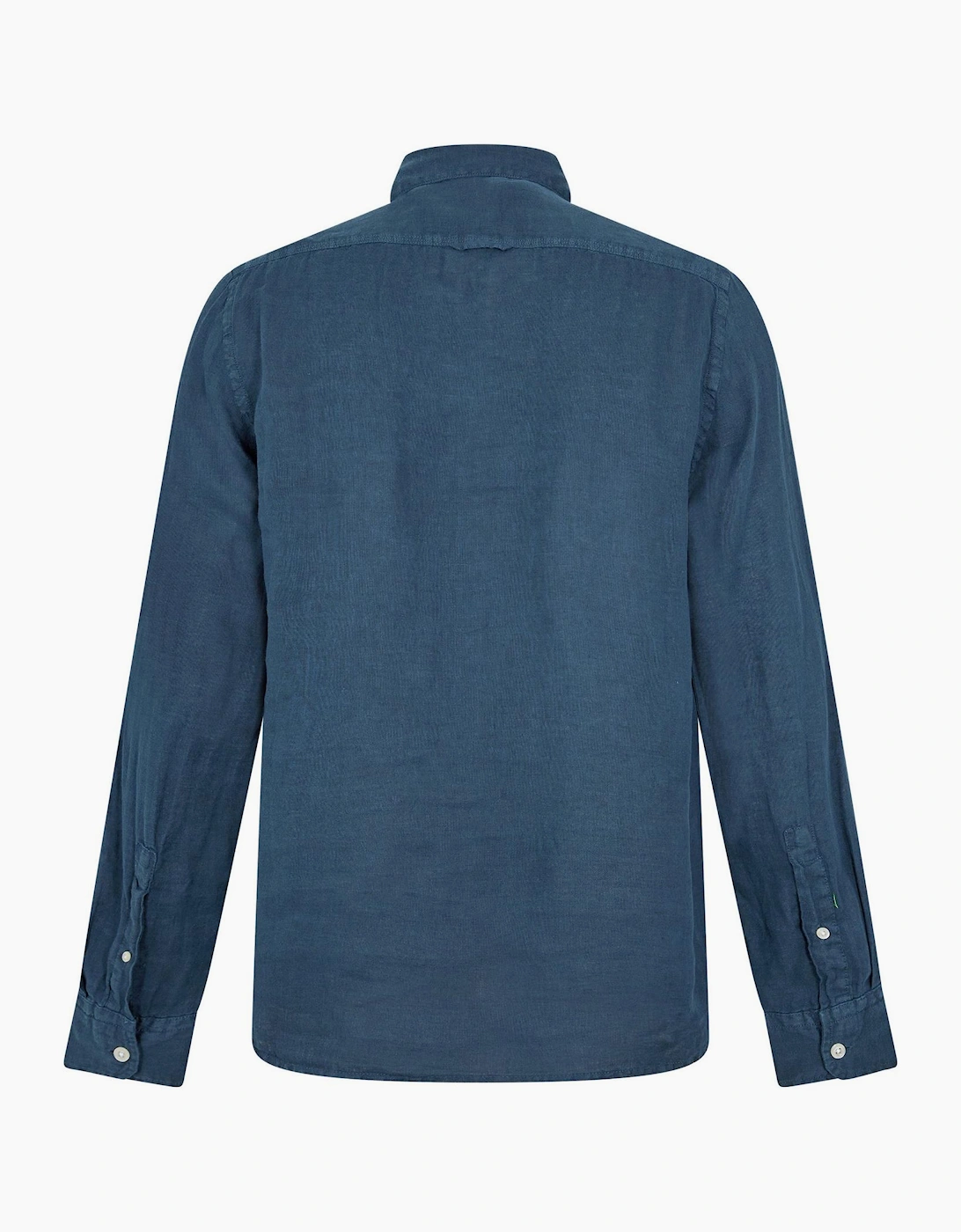 Wool Linen Collared Neck Long Sleeve Shirt