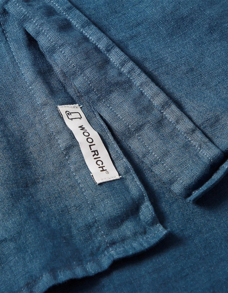 Wool Linen Collared Neck Long Sleeve Shirt