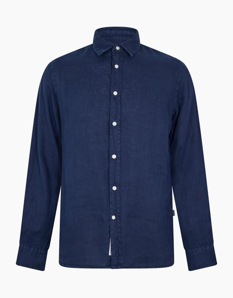 Wool Linen Collared Neck Long Sleeve Shirt