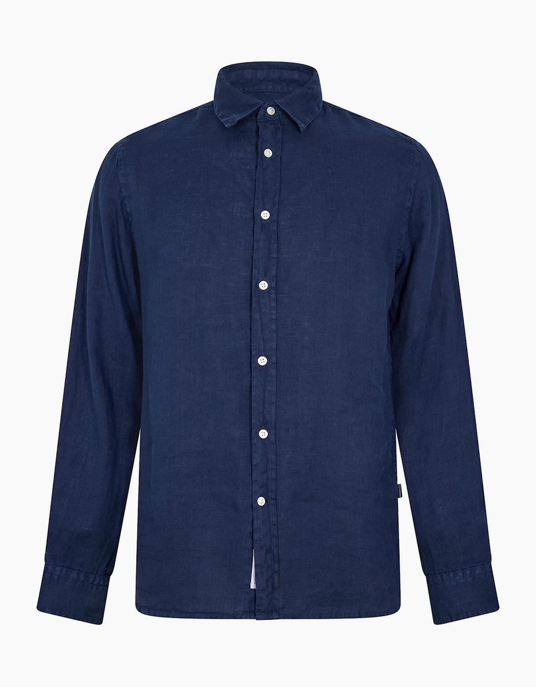 Wool Linen Collared Neck Long Sleeve Shirt