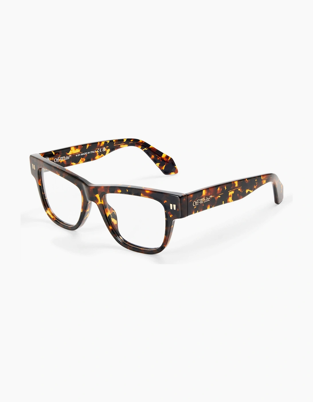 Off-White Men's Havana Style 7W Rectangle Full Rim Sunglasses - Size One Size