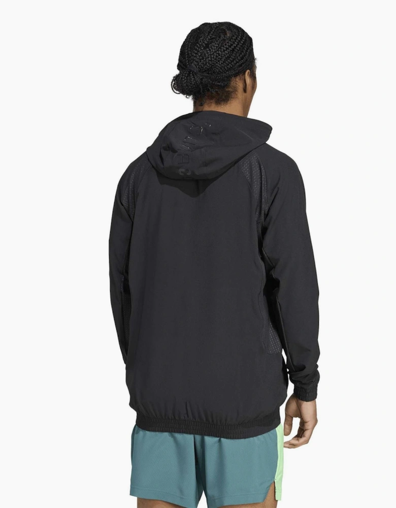 Tech Printed Logo Hooded Neck Long Sleeve Athletic Top