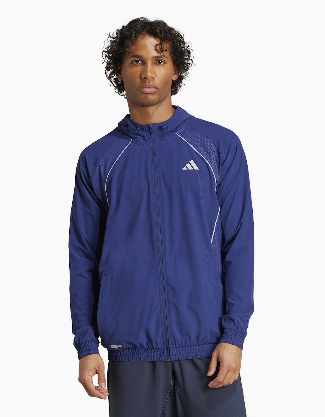 Tech Printed Logo Hooded Neck Long Sleeve Athletic Top