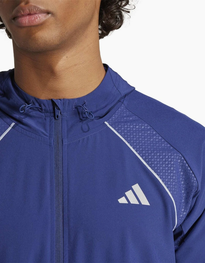 Tech Printed Logo Hooded Neck Long Sleeve Athletic Top