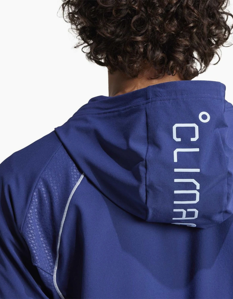 Tech Printed Logo Hooded Neck Long Sleeve Athletic Top