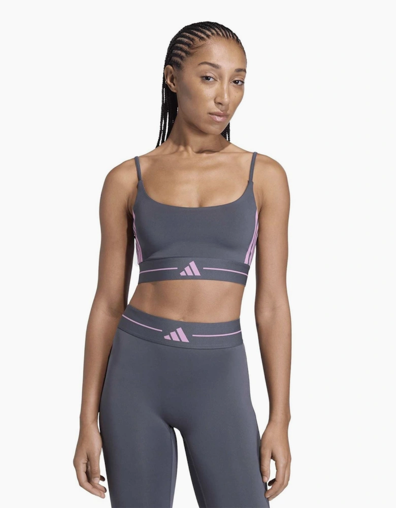 Scoop Neck Sports Bra with Spaghetti Straps