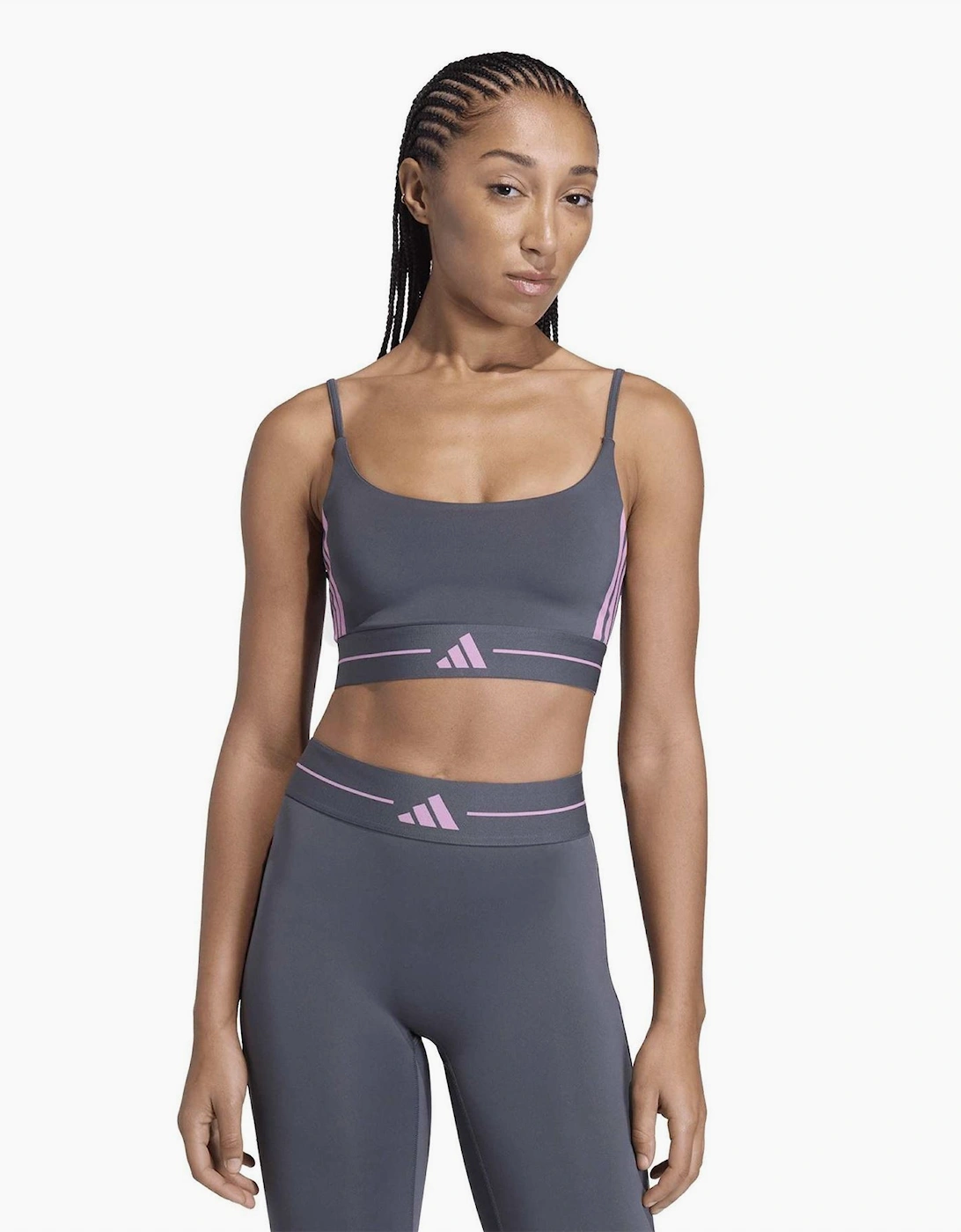Scoop Neck Sports Bra with Spaghetti Straps