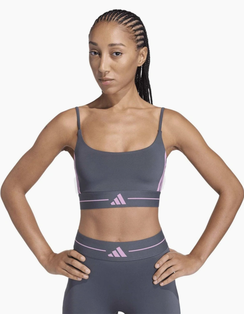 Scoop Neck Sports Bra with Spaghetti Straps