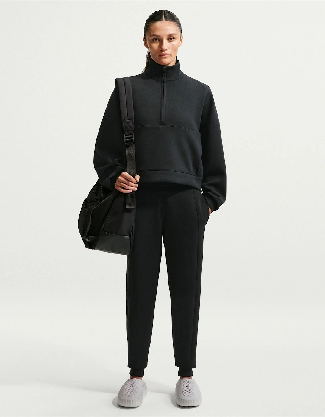 Solid Patterned Mid Rise Tapered Running Pants