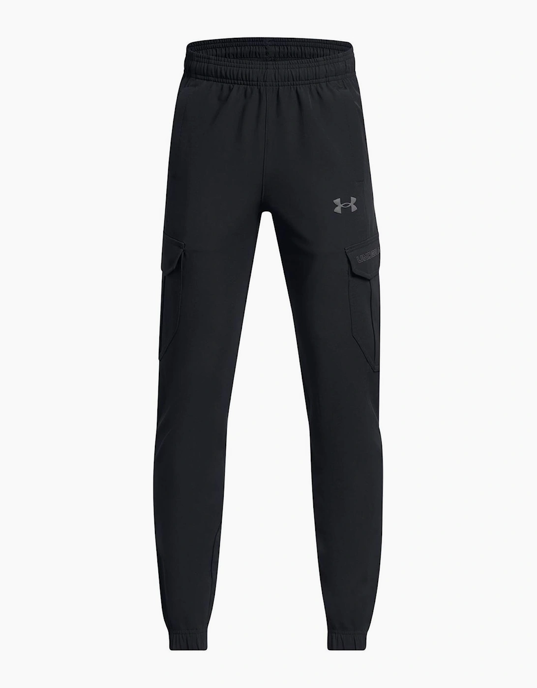 Solid Tapered Slim Cargo Joggers
