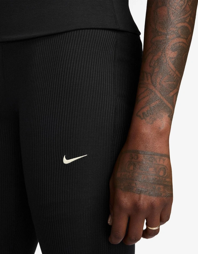 Ribbed High Rise Flared Athletic Pants