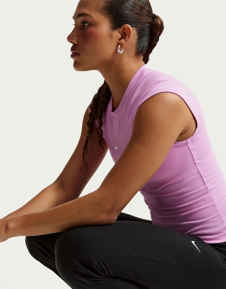 Ribbed High Rise Flared Athletic Pants