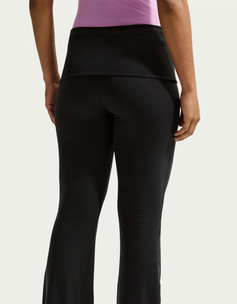 Ribbed High Rise Flared Athletic Pants
