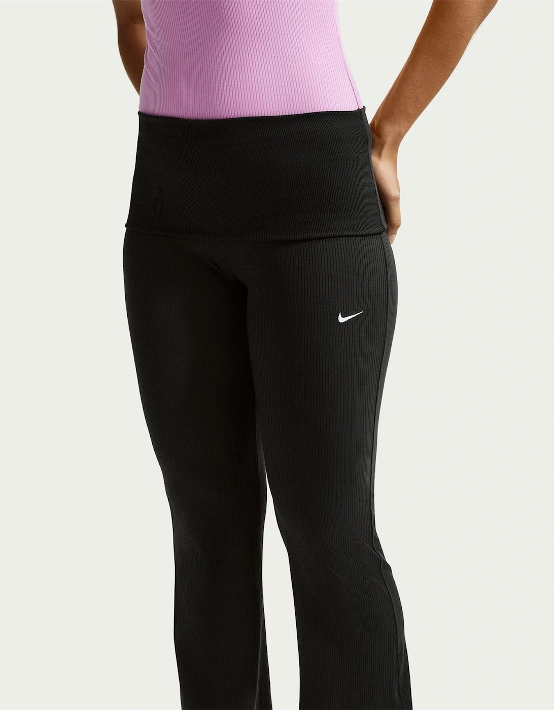 Ribbed High Rise Flared Athletic Pants