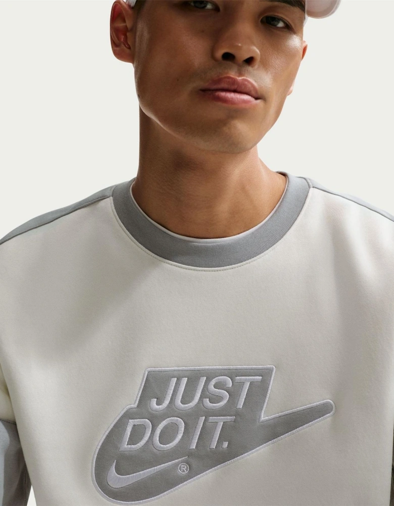 Wordmark Back Neck Logo Crew Neck Long Sleeve Sweatshirt