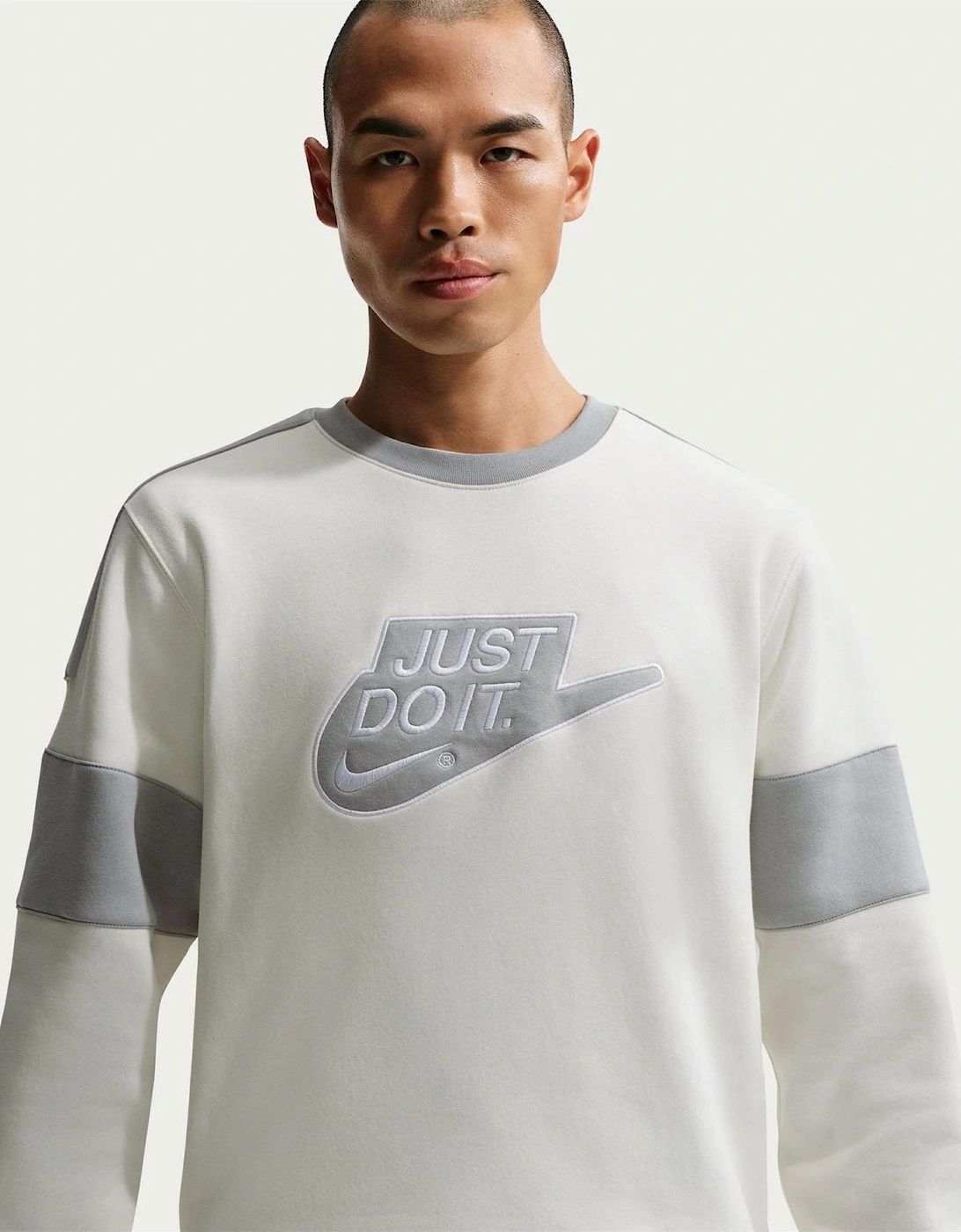 Wordmark Back Neck Logo Crew Neck Long Sleeve Sweatshirt