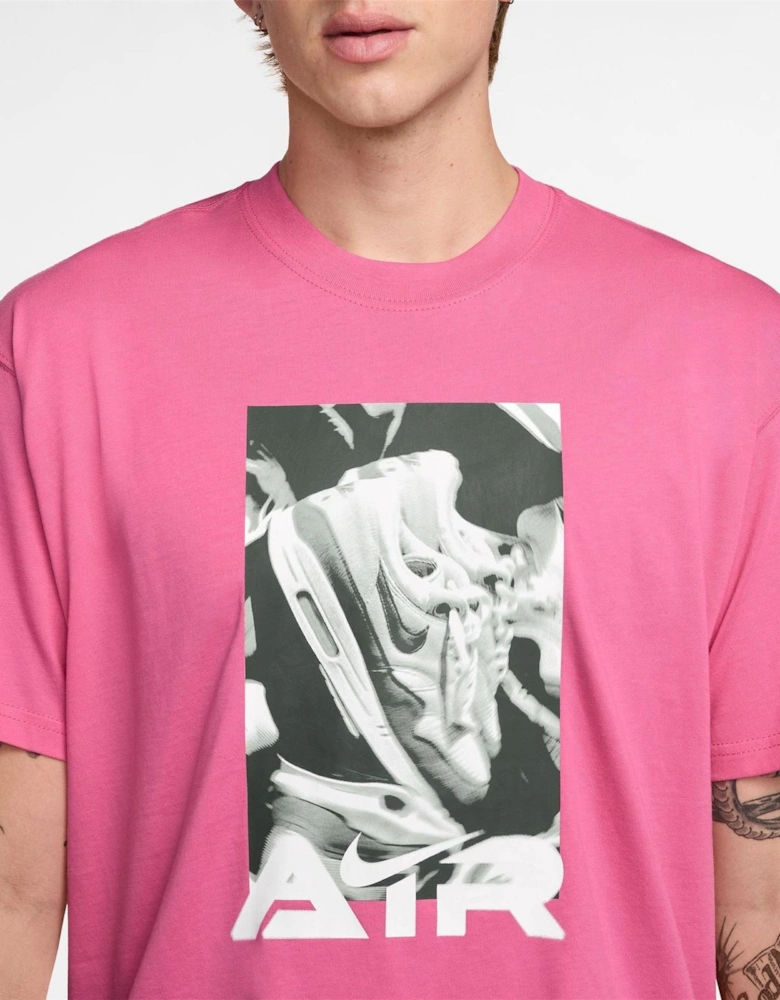 Air Text Graphic Crew Neck Short Sleeve Jersey T-Shirt