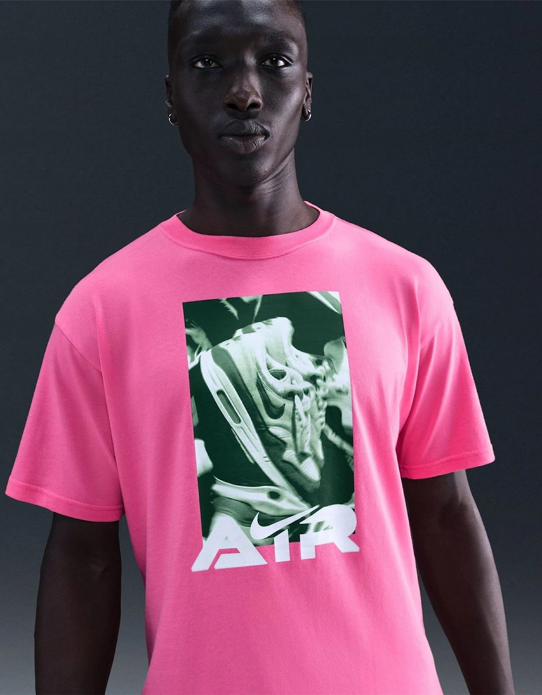 Air Text Graphic Crew Neck Short Sleeve Jersey T-Shirt