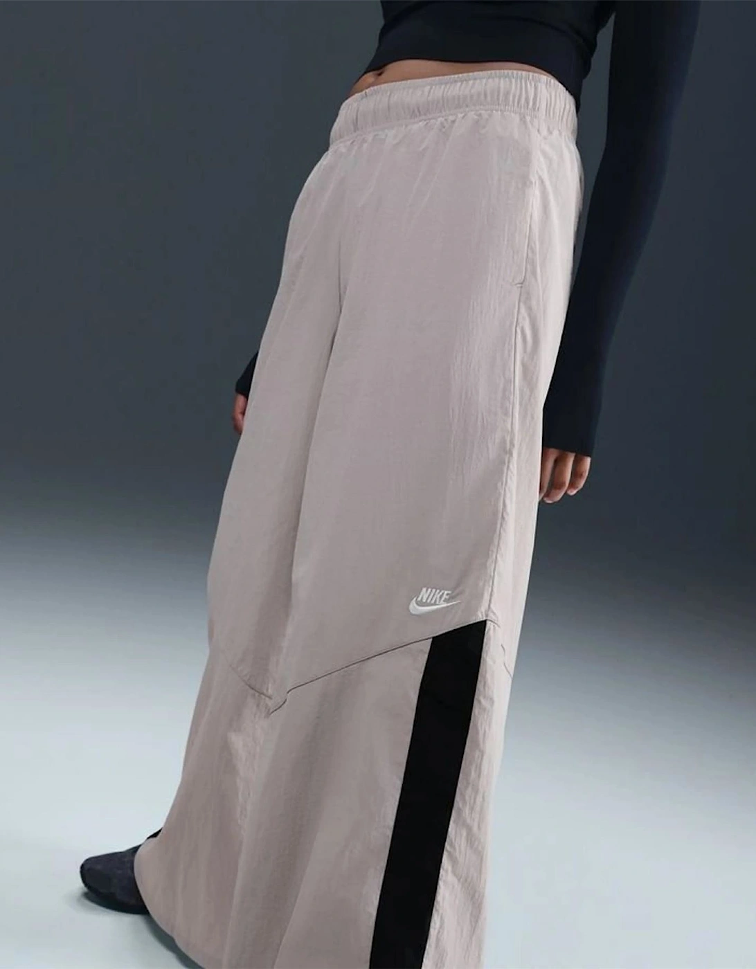 Solid Wide Leg Mid Rise Athletic Pants