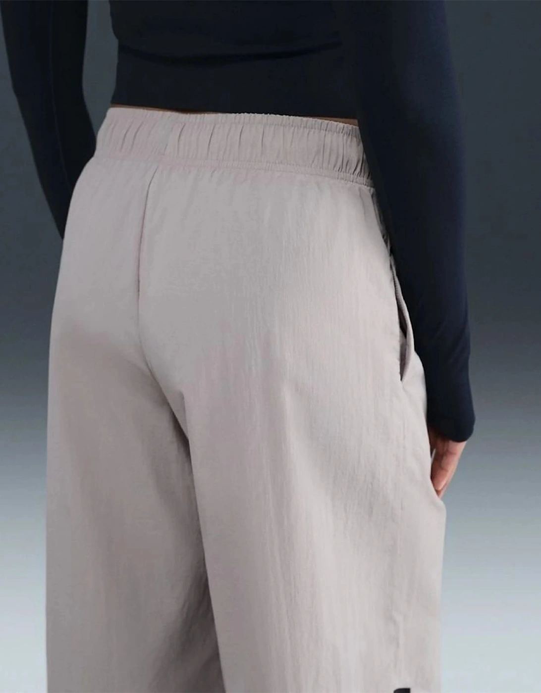 Solid Wide Leg Mid Rise Athletic Pants