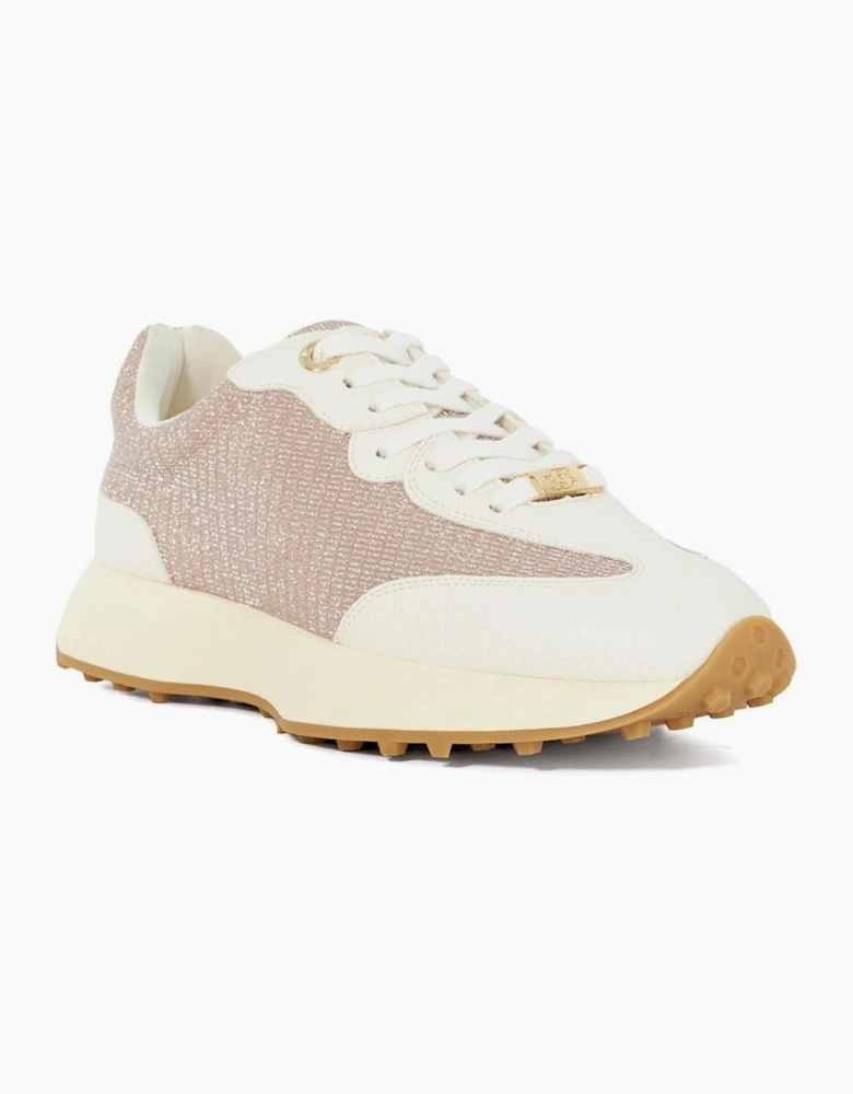 Embossed Textured Lace-Up Walking Shoes
