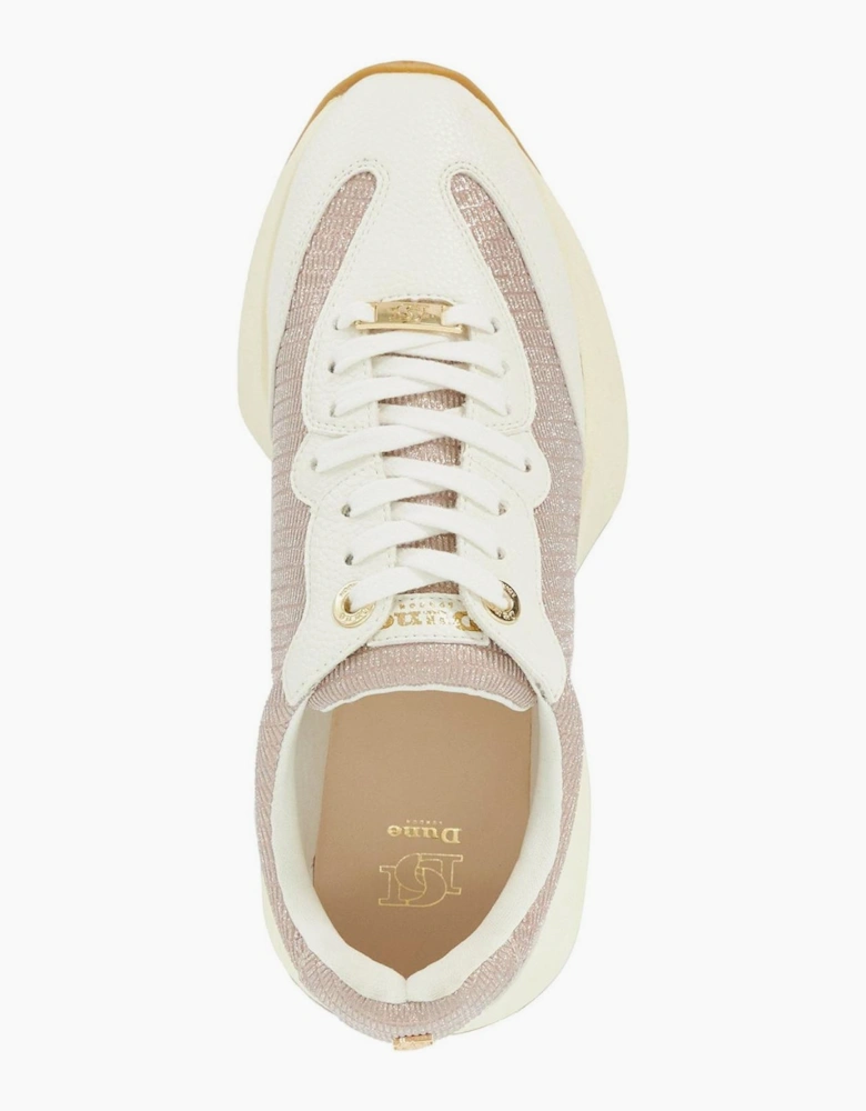 Embossed Textured Lace-Up Walking Shoes