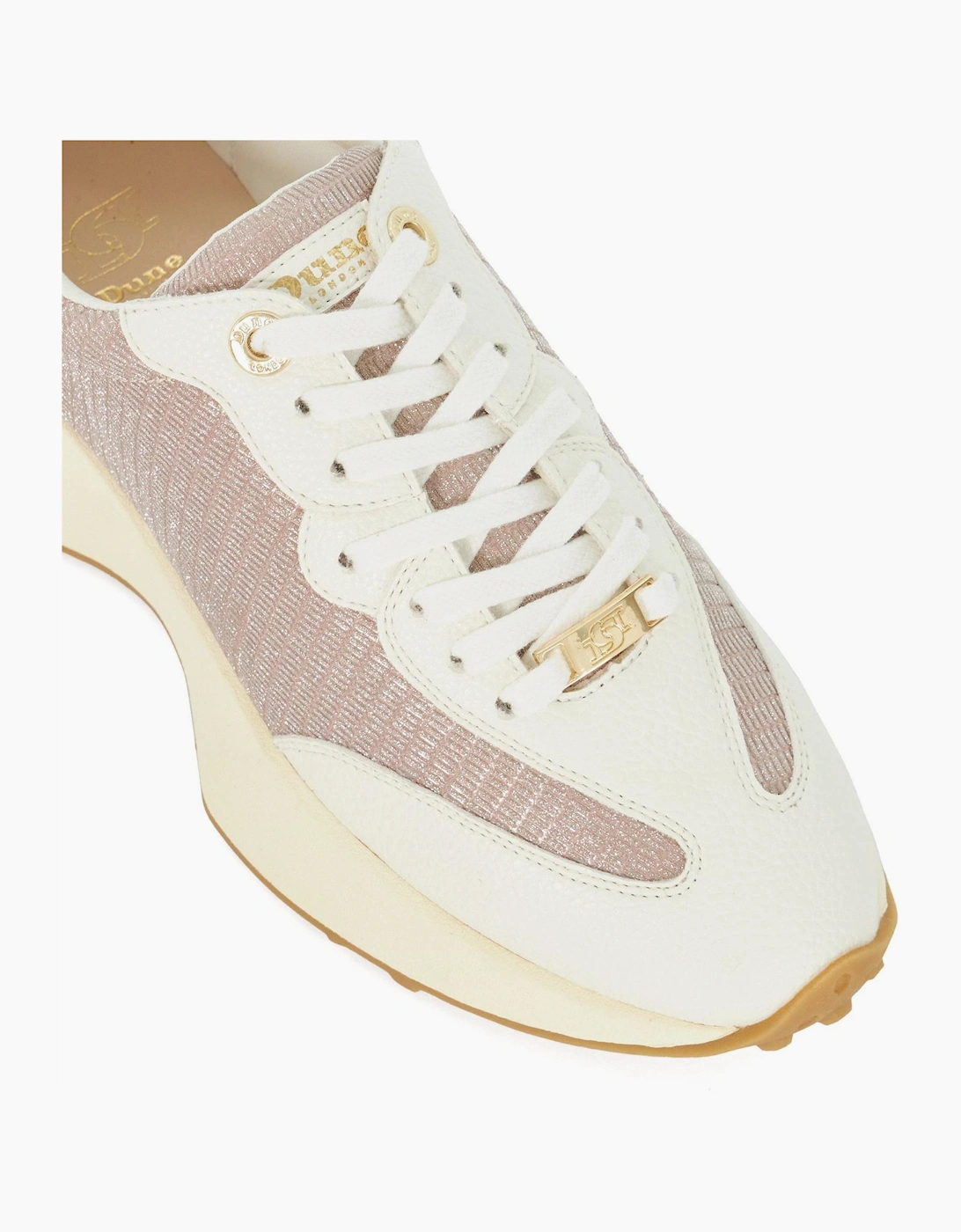 Embossed Textured Lace-Up Walking Shoes