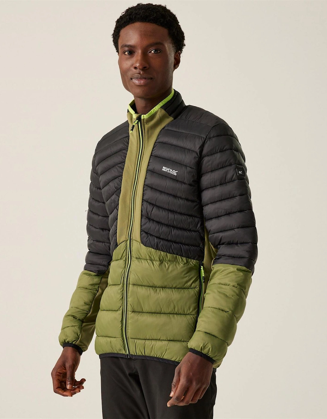 Regatta Regatta Men's Leedre Hybrid Colour Block Zipped Pocket Puffer Jacket - Tan