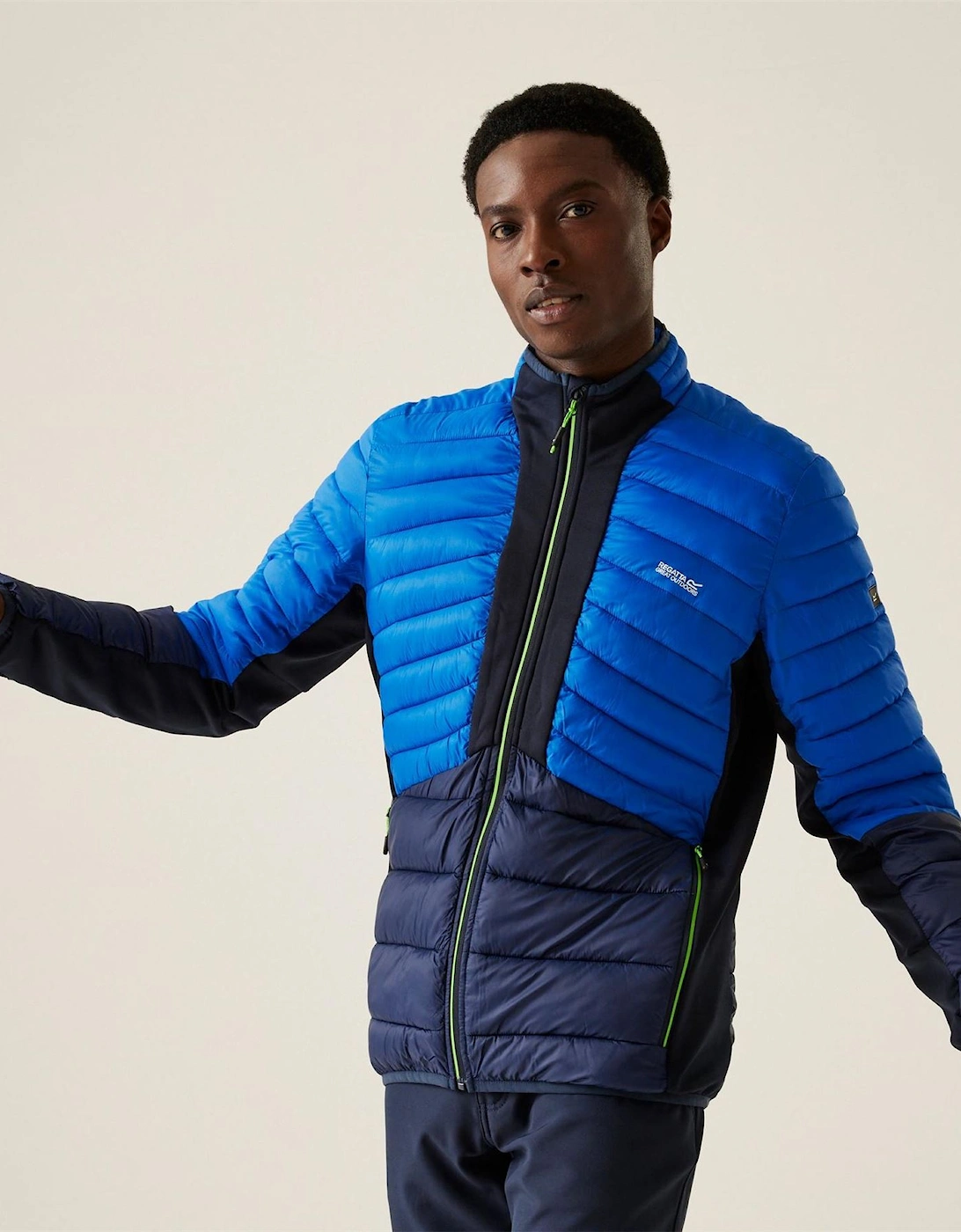 Regatta Regatta Men's Leedre Hybrid Colour Block Zipped Pocket Puffer Jacket - Blue