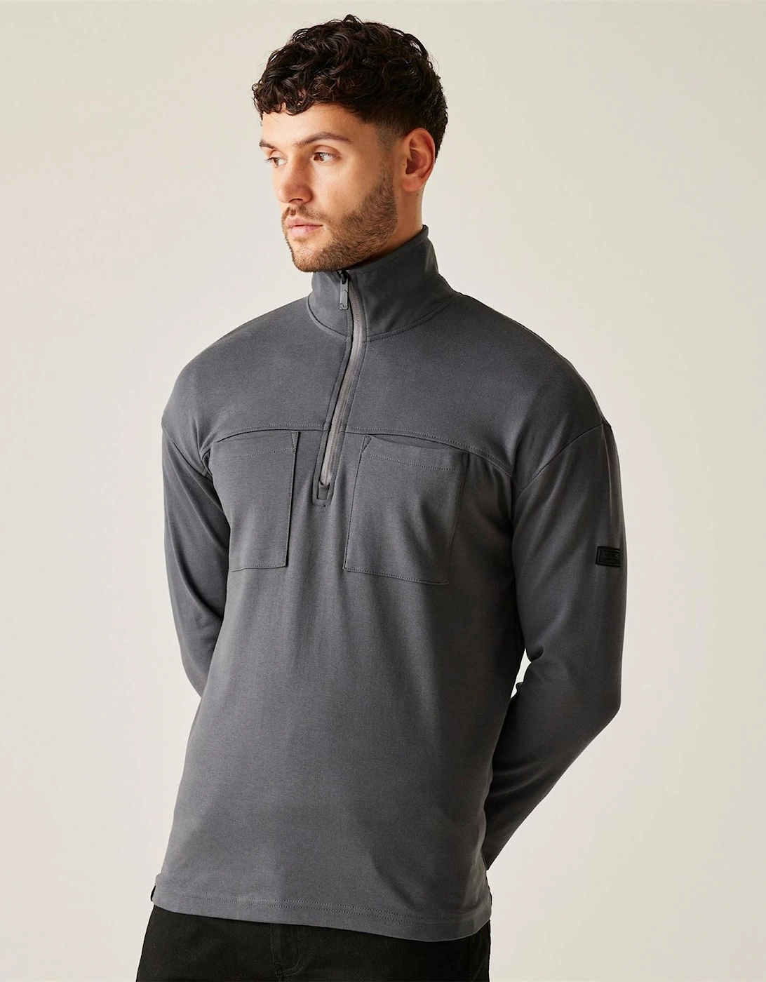 Regatta Regatta Men's Funnel Neck High Collar Long Sleeve Warm Sweatshirt - Grey