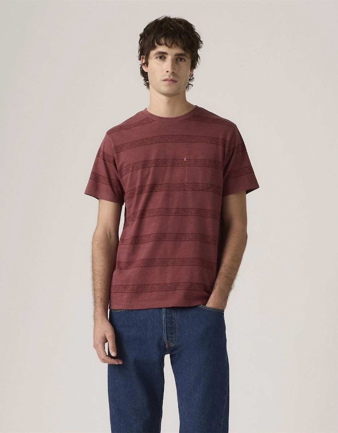Regular Fit Crew Neck Short Sleeve T-Shirt with Chest Pocket