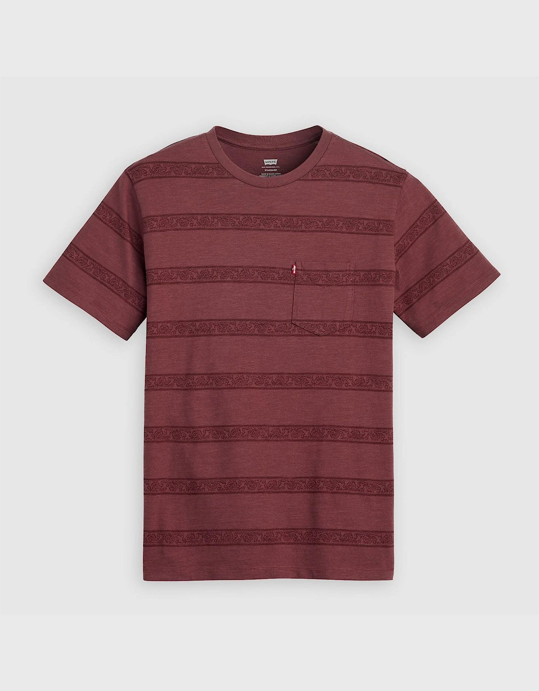 Levis Levi's Men's Regular Fit Crew Neck Short Sleeve T-Shirt With Chest Pocket - Red - Size, 36