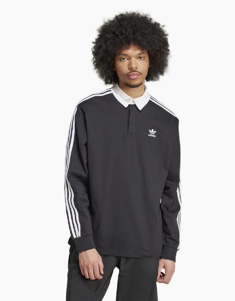 Adicolor Collared Neck Long Sleeve Athletic Shirt
