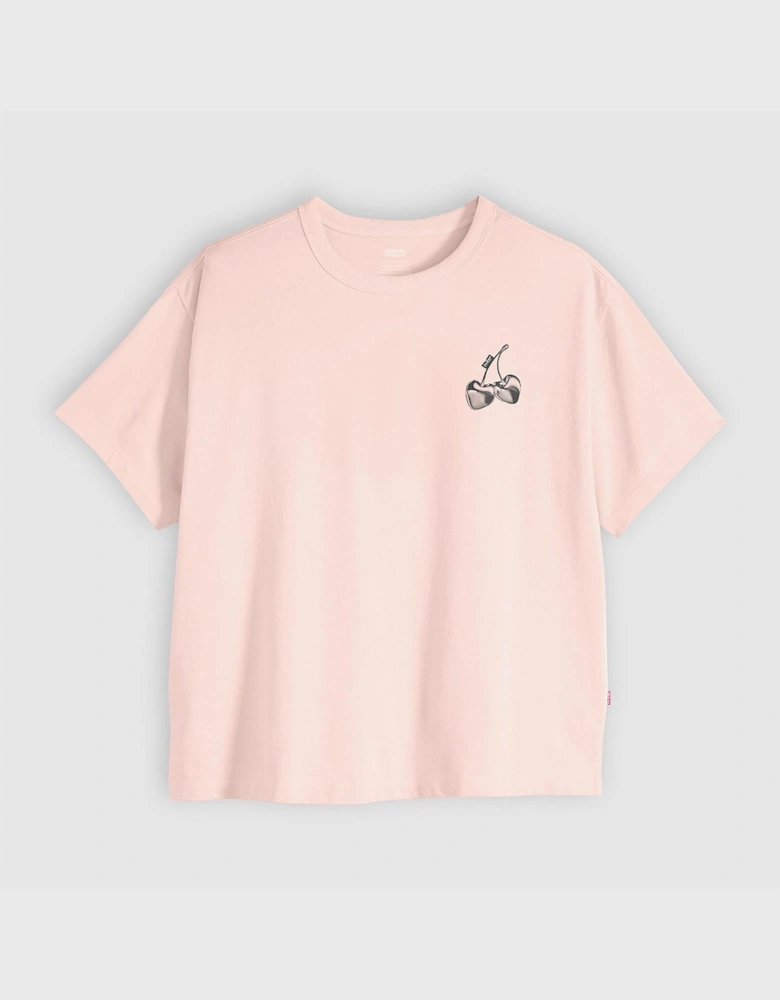 Vintage Text Graphic Crew Neck Short Sleeve T-Shirt