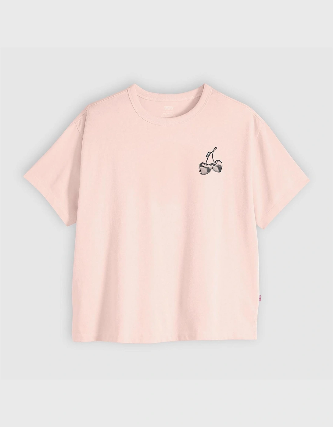 Levis Women's Pink Levi's Vintage Text Graphic Crew Neck Short Sleeve T-Shirt - Size 10