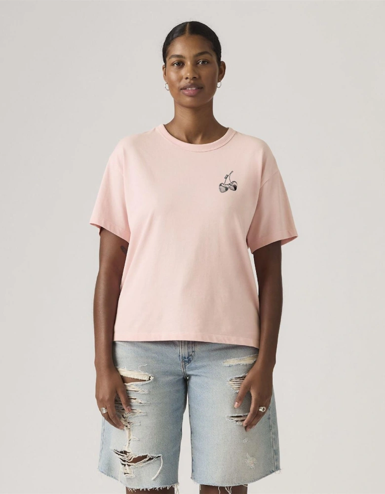 Vintage Text Graphic Crew Neck Short Sleeve T-Shirt