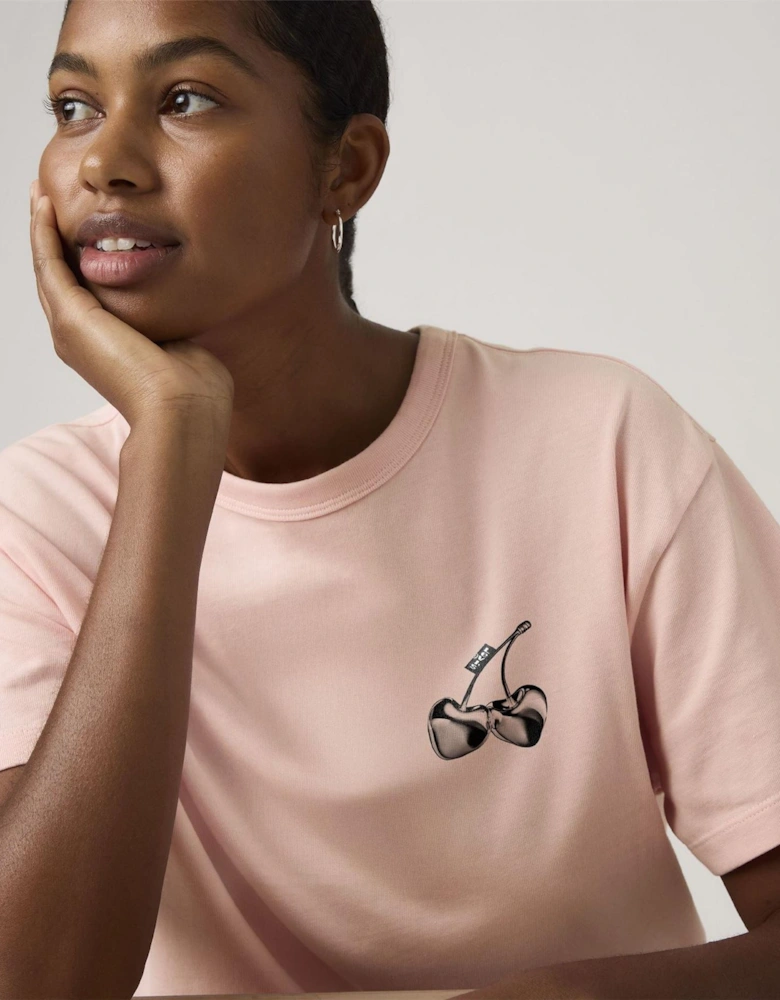 Vintage Text Graphic Crew Neck Short Sleeve T-Shirt